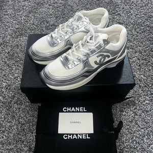 Chanel Laminated calfskin stretch CC sneaker